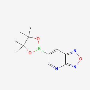 molecular formula C11H14BN3O3 B572883 6-(4,4,5,5-Tetramethyl-1,3,2-dioxaborolan-2-yl)-[1,2,5]oxadiazolo[3,4-b]pyridine CAS No. 1218790-54-5
