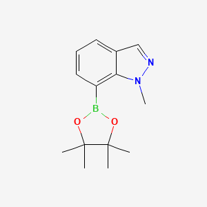 molecular formula C14H19BN2O2 B572885 1-甲基-7-(4,4,5,5-四甲基-1,3,2-二氧杂硼环-2-基)-1H-吲唑 CAS No. 1313738-64-5