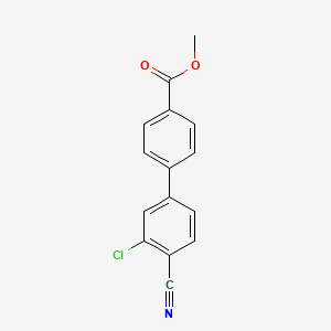 molecular formula C15H10ClNO2 B572890 Methyl 4-(3-chloro-4-cyanophenyl)benzoate CAS No. 1355247-89-0