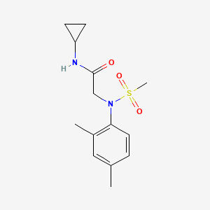 molecular formula C14H20N2O3S B5728937 N-cyclopropyl-2-(2,4-dimethyl-N-methylsulfonylanilino)acetamide 
