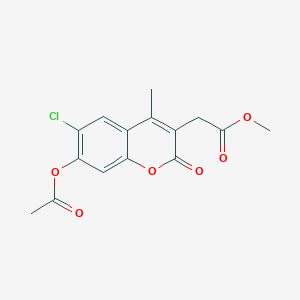 molecular formula C15H13ClO6 B5728995 methyl 2-[7-(acetyloxy)-6-chloro-4-methyl-2-oxo-2H-chromen-3-yl]acetate 