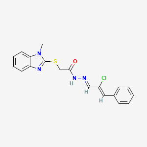 molecular formula C19H17ClN4OS B5729031 N'-(2-CL-3-PH-2-PROPENYLIDENE)-2-((1-ME-1H-BENZIMIDAZOL-2-YL)THIO)ACETOHYDRAZIDE 