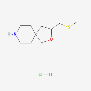 molecular formula C10H20ClNOS B572905 3-((Methylthio)methyl)-2-oxa-8-azaspiro[4.5]decane hydrochloride CAS No. 1263281-42-0