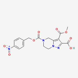 3-(Methoxycarbonyl)-5-(((4-nitrobenzyl)oxy)carbonyl)-4,5,6,7-tetrahydropyrazolo[1,5-a]pyrazine-2-carboxylic acid