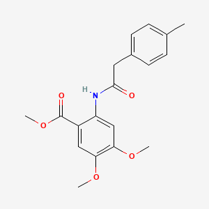 molecular formula C19H21NO5 B5729122 Methyl 4,5-dimethoxy-2-[[2-(4-methylphenyl)acetyl]amino]benzoate 