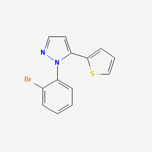 molecular formula C13H9BrN2S B572914 1-(2-bromophenyl)-5-(thiophen-2-yl)-1H-pyrazole CAS No. 1269292-50-3
