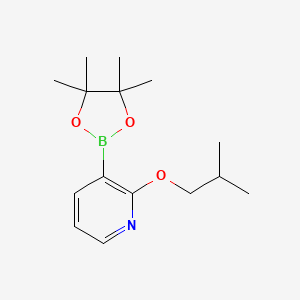 molecular formula C15H24BNO3 B572918 2-Isobutoxy-3-(4,4,5,5-tetramethyl-1,3,2-dioxaborolan-2-yl)pyridine CAS No. 1357397-80-8