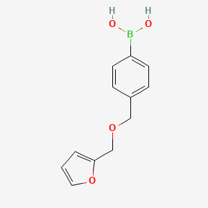 molecular formula C12H13BO4 B572919 (4-((Furan-2-ylmethoxy)methyl)phenyl)boronic acid CAS No. 1256358-66-3