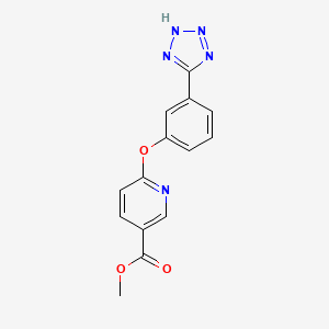 molecular formula C14H11N5O3 B572920 Methyl 6-(3-(1h-tetrazol-5-yl)phenoxy)nicotinate CAS No. 1208942-12-4