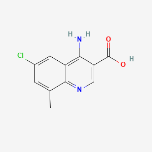 molecular formula C11H9ClN2O2 B572923 4-Amino-6-chloro-8-methylquinoline-3-carboxylic acid CAS No. 1242260-46-3