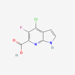 molecular formula C8H4ClFN2O2 B572930 4-Chloro-5-fluoro-1H-pyrrolo[2,3-b]pyridine-6-carboxylic acid CAS No. 1246088-38-9