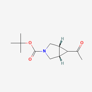 molecular formula C12H19NO3 B572932 cis-Tert-butyl 6-acetyl-3-azabicyclo[3.1.0]hexane-3-carboxylate CAS No. 1245645-37-7
