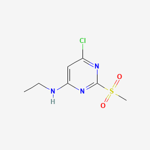 molecular formula C7H10ClN3O2S B572933 (6-Chloro-2-methanesulfonyl-pyrimidin-4-yl)-ethyl-amine CAS No. 1289386-46-4