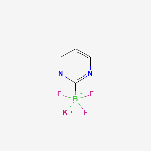 molecular formula C4H3BF3KN2 B572938 Potassium trifluoro(pyrimidin-2-yl)borate CAS No. 1206905-20-5