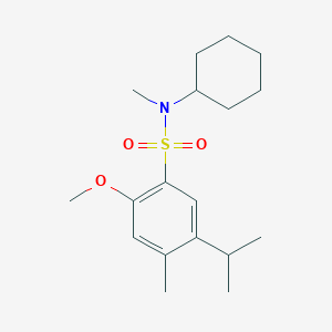 molecular formula C18H29NO3S B5729447 Cyclohexyl{[2-methoxy-4-methyl-5-(methylethyl)phenyl]sulfonyl}methylamine 