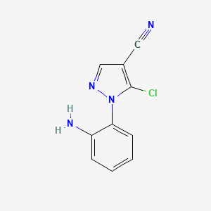 molecular formula C10H7ClN4 B572948 1-(2-aminophenyl)-5-chloro-1H-pyrazole-4-carbonitrile CAS No. 1269291-00-0