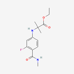 molecular formula C14H19FN2O3 B572956 Ethyl 2-(3-fluoro-4-(methylcarbamoyl)phenylamino)-2-methylpropanoate 