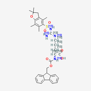 (2S)-5-[[(15N)azanyl-[(2,2,4,6,7-pentamethyl-3H-1-benzofuran-5-yl)sulfonyl(15N)amino](113C)methylidene]amino]-2-(9H-fluoren-9-ylmethoxycarbonyl(15N)amino)(1,2,3,4,5-13C5)pentanoic acid