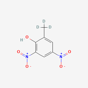 molecular formula C7H6N2O5 B572970 4,6-Dinitro-2-methyl-d3-phenol CAS No. 1219804-69-9