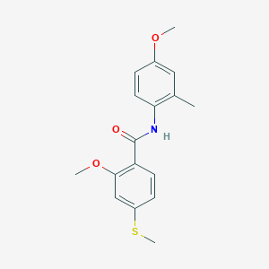 molecular formula C17H19NO3S B5729702 2-methoxy-N-(4-methoxy-2-methylphenyl)-4-methylsulfanylbenzamide 
