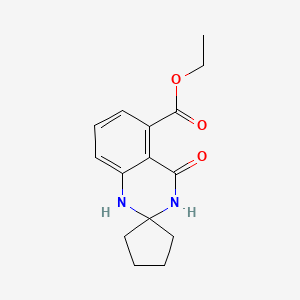 molecular formula C15H18N2O3 B572971 Ethyl 4'-oxo-3',4'-dihydro-1'H-spiro[cyclopentane-1,2'-quinazoline]-5'-carboxylate CAS No. 1272756-22-5