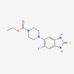 molecular formula C14H17FN4O2S B5729741 ETHYL 4-(6-FLUORO-2-THIOXO-2,3-DIHYDRO-1H-1,3-BENZIMIDAZOL-5-YL)TETRAHYDRO-1(2H)-PYRAZINECARBOXYLATE 