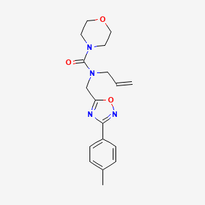 molecular formula C18H22N4O3 B5729828 N-[[3-(4-methylphenyl)-1,2,4-oxadiazol-5-yl]methyl]-N-prop-2-enylmorpholine-4-carboxamide 