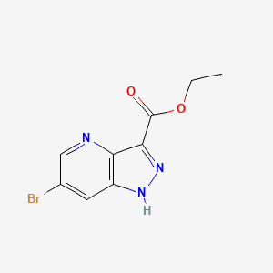molecular formula C9H8BrN3O2 B572986 Ethyl 6-bromo-1H-pyrazolo[4,3-B]pyridine-3-carboxylate CAS No. 1234616-05-7