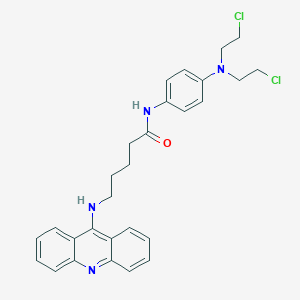molecular formula C28H30Cl2N4O B057299 Pentanamide, 5-(9-acridinylamino)-N-(4-(bis(2-chloroethyl)amino)phenyl)- CAS No. 125173-77-5
