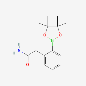 molecular formula C14H20BNO3 B572995 2-(2-(4,4,5,5-Tetramethyl-1,3,2-dioxaborolan-2-yl)phenyl)acetamide CAS No. 1218789-98-0
