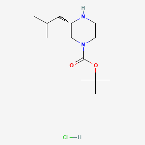 molecular formula C13H27ClN2O2 B572998 (S)-tert-Butyl 3-isobutylpiperazine-1-carboxylate hydrochloride CAS No. 1217471-24-3
