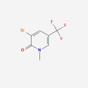 molecular formula C7H5BrF3NO B573006 3-Bromo-1-methyl-5-(trifluoromethyl)pyridin-2(1H)-one CAS No. 1215205-35-8