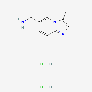molecular formula C9H13Cl2N3 B573009 (3-Methylimidazo[1,2-a]pyridin-6-yl)methanamine dihydrochloride CAS No. 1216132-36-3