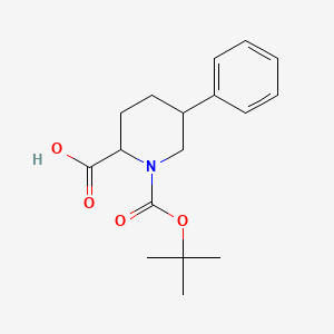 molecular formula C17H23NO4 B573015 5-PHENYL-PIPERIDINE-1,2-DICARBOXYLIC ACID 1-TERT-BUTYL ESTER CAS No. 1219369-17-1