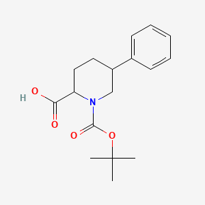 molecular formula C17H23NO4 B573015 1-(Tert-butoxycarbonyl)-5-phenylpiperidine-2-carboxylic acid CAS No. 1219369-17-1