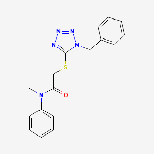 molecular formula C17H17N5OS B5730172 2-(1-benzyltetrazol-5-yl)sulfanyl-N-methyl-N-phenylacetamide 
