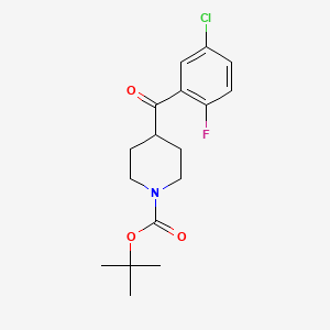 molecular formula C17H21ClFNO3 B573020 Tert-butyl 4-(5-chloro-2-fluorobenzoyl)piperidine-1-carboxylate CAS No. 1228631-50-2