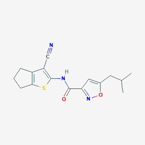 molecular formula C16H17N3O2S B5730227 N-(3-cyano-5,6-dihydro-4H-cyclopenta[b]thiophen-2-yl)-5-(2-methylpropyl)-1,2-oxazole-3-carboxamide 