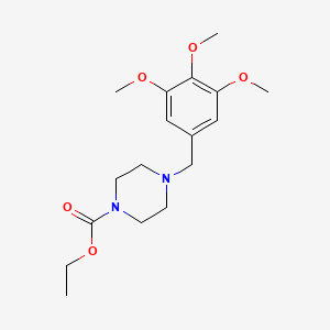 molecular formula C17H26N2O5 B5730278 ethyl 4-[(3,4,5-trimethoxyphenyl)methyl]piperazine-1-carboxylate 