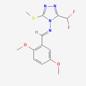 molecular formula C13H14F2N4O2S B5730299 N-[3-(DIFLUOROMETHYL)-5-(METHYLSULFANYL)-4H-1,2,4-TRIAZOL-4-YL]-N-[(E)-1-(2,5-DIMETHOXYPHENYL)METHYLIDENE]AMINE 