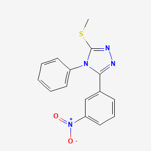 molecular formula C15H12N4O2S B5730396 3-Methylsulfanyl-5-(3-nitrophenyl)-4-phenyl-1,2,4-triazole 