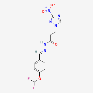 molecular formula C13H12F2N6O4 B5730416 N-{(E)-1-[4-(DIFLUOROMETHOXY)PHENYL]METHYLIDENE}-3-(3-NITRO-1H-1,2,4-TRIAZOL-1-YL)PROPANOHYDRAZIDE 