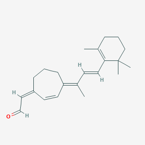 molecular formula C22H30O B057305 (2Z)-2-[(4E)-4-[(E)-4-(2,6,6-Trimethylcyclohexen-1-yl)but-3-en-2-ylidene]cyclohept-2-en-1-ylidene]acetaldehyde CAS No. 74982-25-5