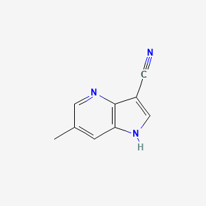 molecular formula C9H7N3 B573055 6-methyl-1H-pyrrolo[3,2-b]pyridine-3-carbonitrile CAS No. 1247940-17-5