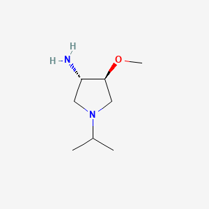 molecular formula C8H18N2O B573056 trans-1-Isopropyl-4-methoxy-3-pyrrolidinamine CAS No. 1212390-64-1