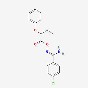 molecular formula C17H17ClN2O3 B5730596 [(Z)-[amino-(4-chlorophenyl)methylidene]amino] 2-phenoxybutanoate 