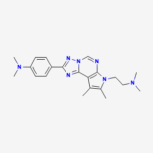 molecular formula C21H27N7 B5730606 N-(4-{7-[2-(DIMETHYLAMINO)ETHYL]-8,9-DIMETHYL-7H-PYRROLO[3,2-E][1,2,4]TRIAZOLO[1,5-C]PYRIMIDIN-2-YL}PHENYL)-N,N-DIMETHYLAMINE 