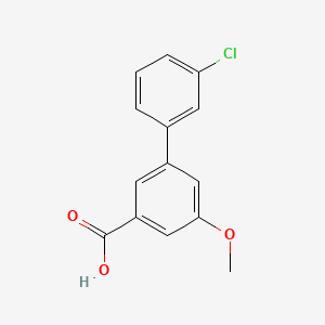 molecular formula C14H11ClO3 B573069 3'-Chloro-5-methoxy-[1,1'-biphenyl]-3-carboxylic acid CAS No. 1261920-84-6