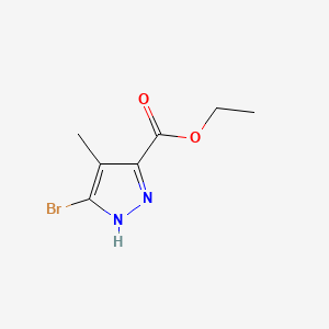 molecular formula C7H9BrN2O2 B573070 ethyl 3-bromo-4-methyl-1H-pyrazole-5-carboxylate CAS No. 1257861-04-3