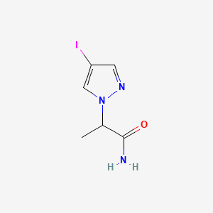 molecular formula C6H8IN3O B573080 2-(4-iodo-1H-pyrazol-1-yl)propanamide CAS No. 1215295-81-0